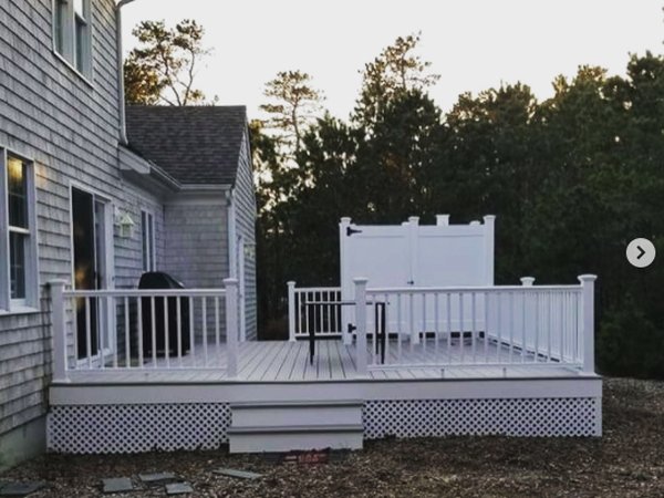 TimberTech Slate Grey Deck with Vinyl Shower